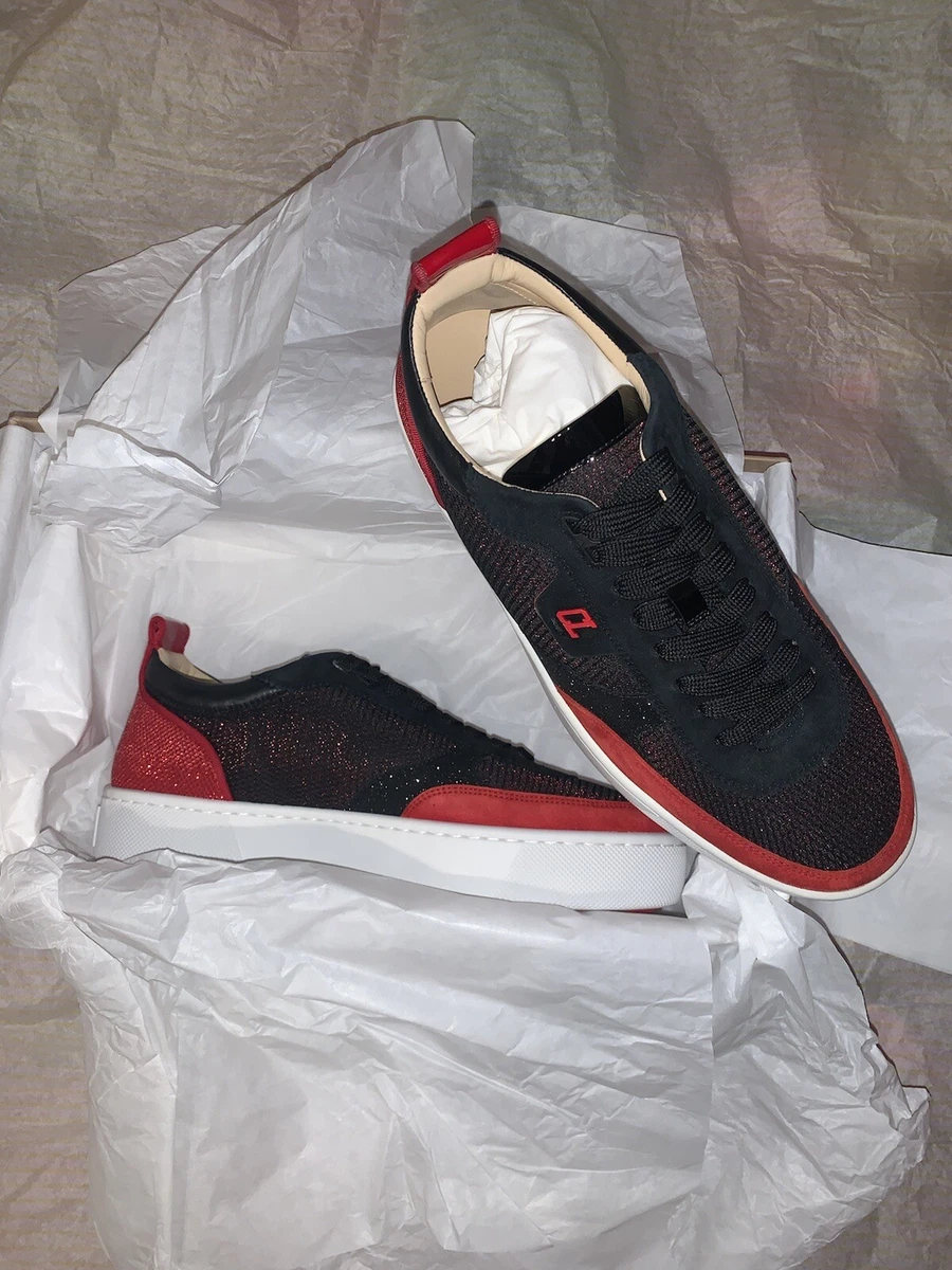 Mens black cheap louboutin trainers