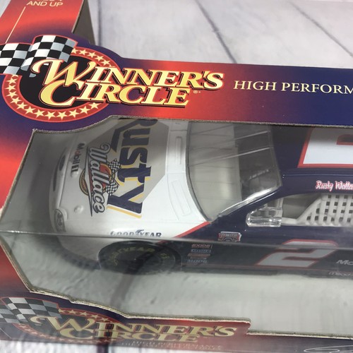 1998 Diecast Car Rusty Wallace Nascar Mobil One 1:24 Winners Circle in Box - Picture 3 of 7
