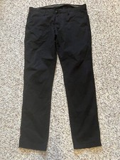 Versace Mens Dress Cotton Low Rise Pants Black Flat Front Sz36R Made In Italy