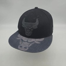 New Era Chicago Bulls Snapback Hat Baseball Cap Black Hardwood Classics Bull