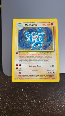 pokemon base set 1st edition holofoil card #8/102 machamp - (8/102) - Retreat Cost MACHAMP 1999 POKEMON GAME 1ST