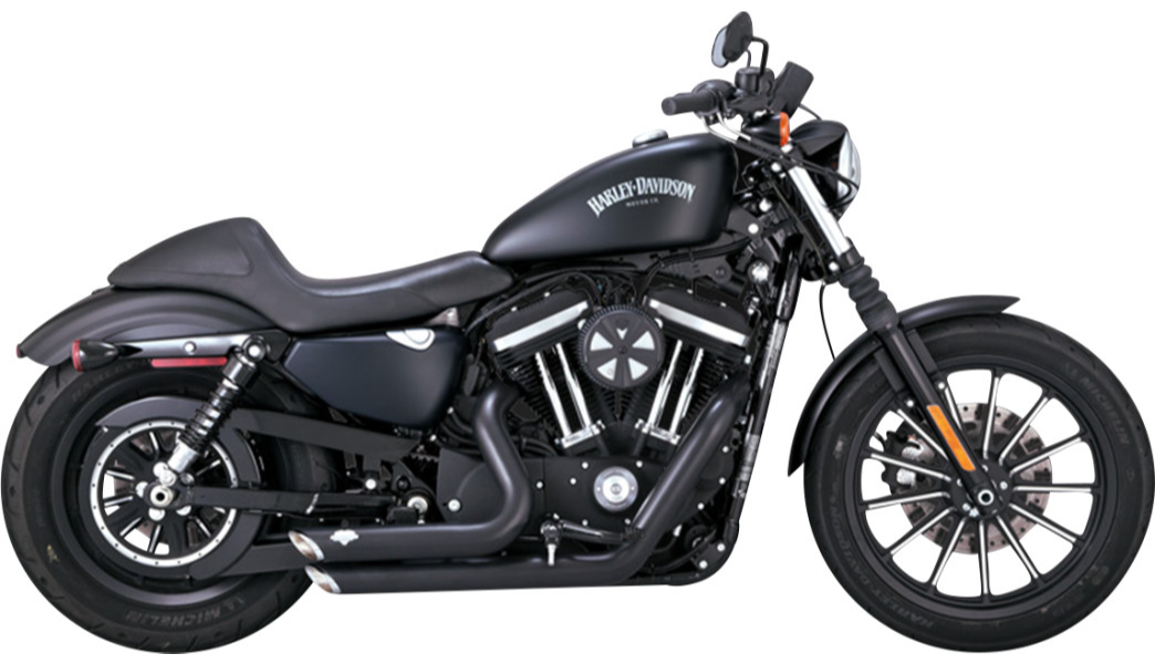 Vance & Hines 47329 Black Shortshots Staggered Exhaust for Harley
