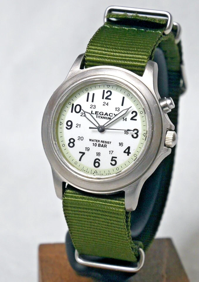 ORIENT LEGACY Military Field Watch VA00 White Backlight Titanium Luminous Japan - image 2 of 4