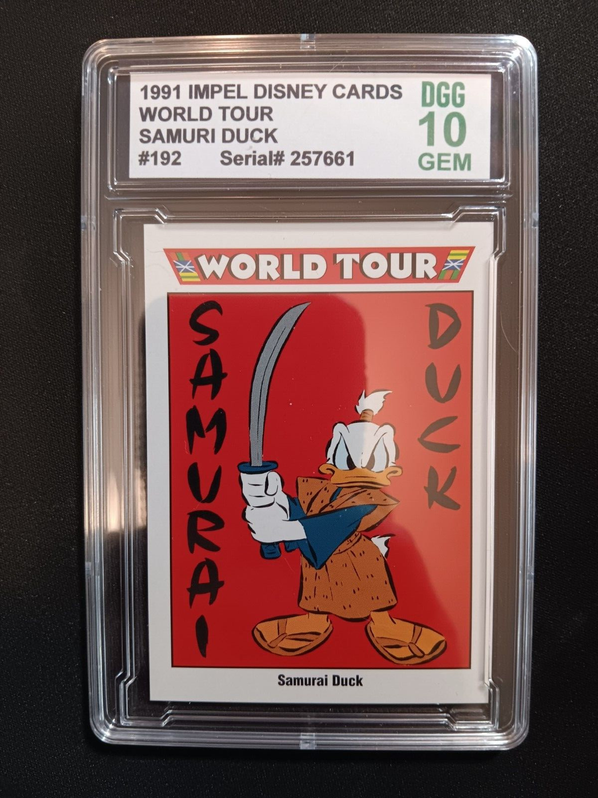 1991 IMPEL DISNEY CARDS SAMURI DUCK #192 WORLD TOUR DGG GRADED 10 GEM