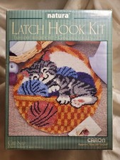 Cat Nap  R017 Latch Hook Kit 24" Round Cat Nap Craft Kit NEW SEALED  