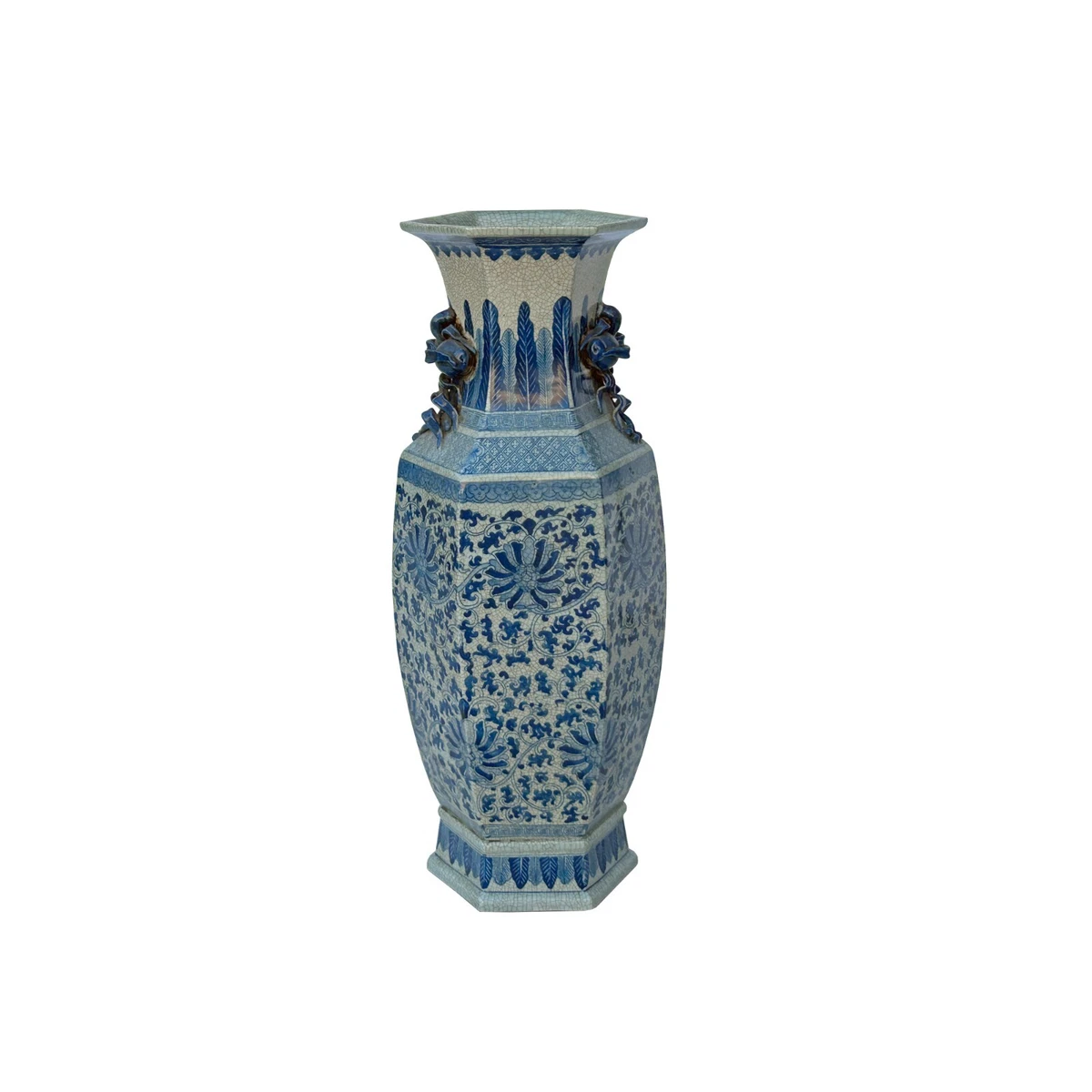 蓝色六角花瓶| eBay