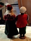 Vintage Lifelike Christmas Caroler Dolls, 13 in. Tall on wood platform Pre-owned — photo 5
