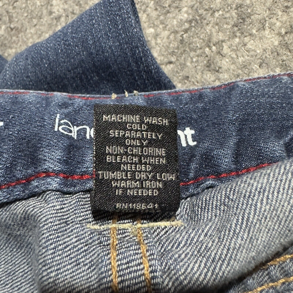 Pantalones de mezclilla Lane Bryant para mujer talla 14 simplemente rectos lavado oscuro azul Foto 4 de 4