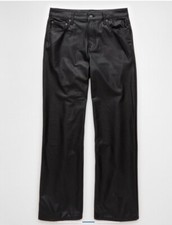 American Eagle Stretch Vegan Leather High-Waisted Stovepipe Women s Pants Sz 14