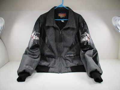 CRIPPLE CREEK 2002 PBR BUD LIGHT CUP WORLD FINALS LAS VEGAS LEATHER BOMBER COAT-