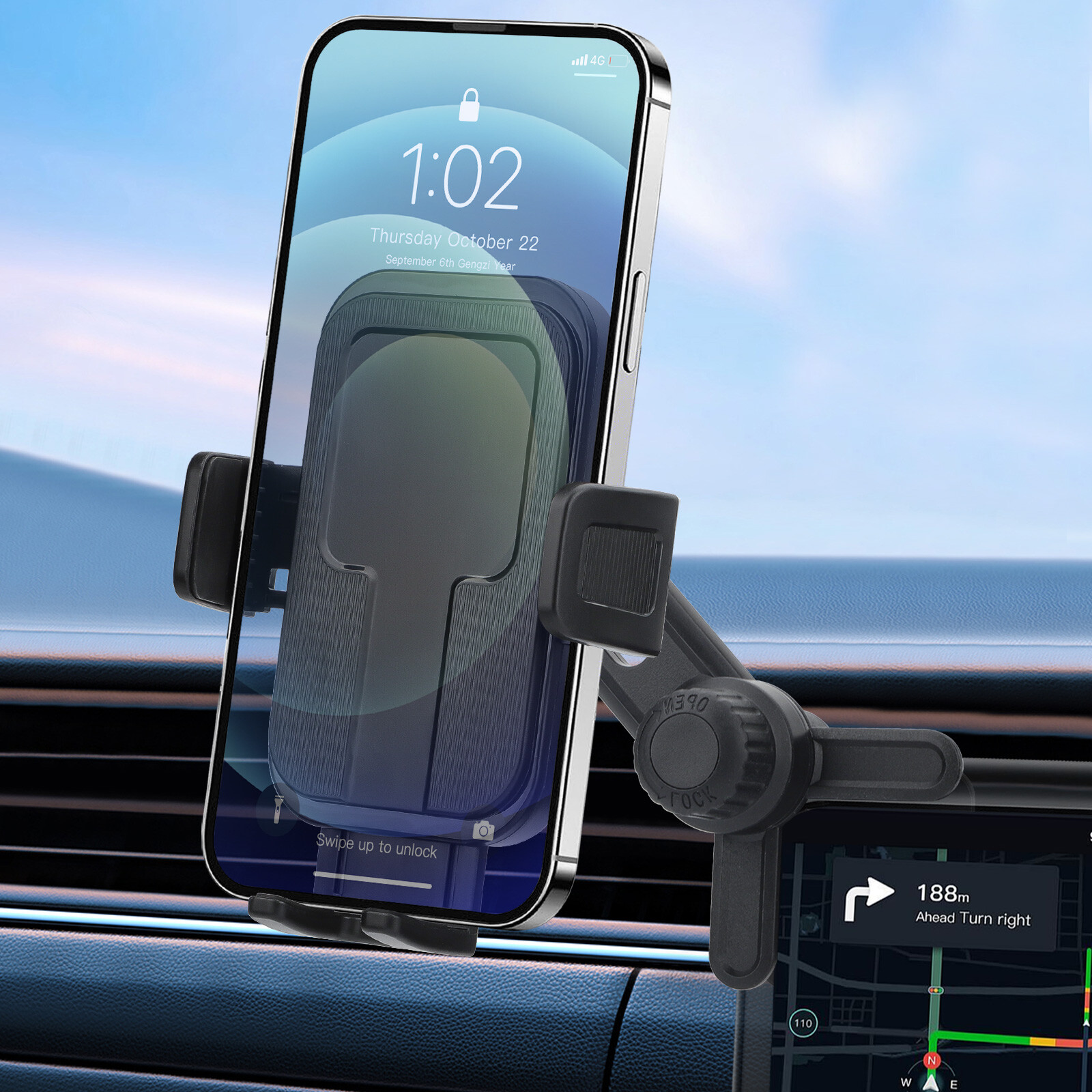 Car Phone Mount for Tesla Model 3/Y/Cybertruck 360° Rotatable Car Phone Holder-image