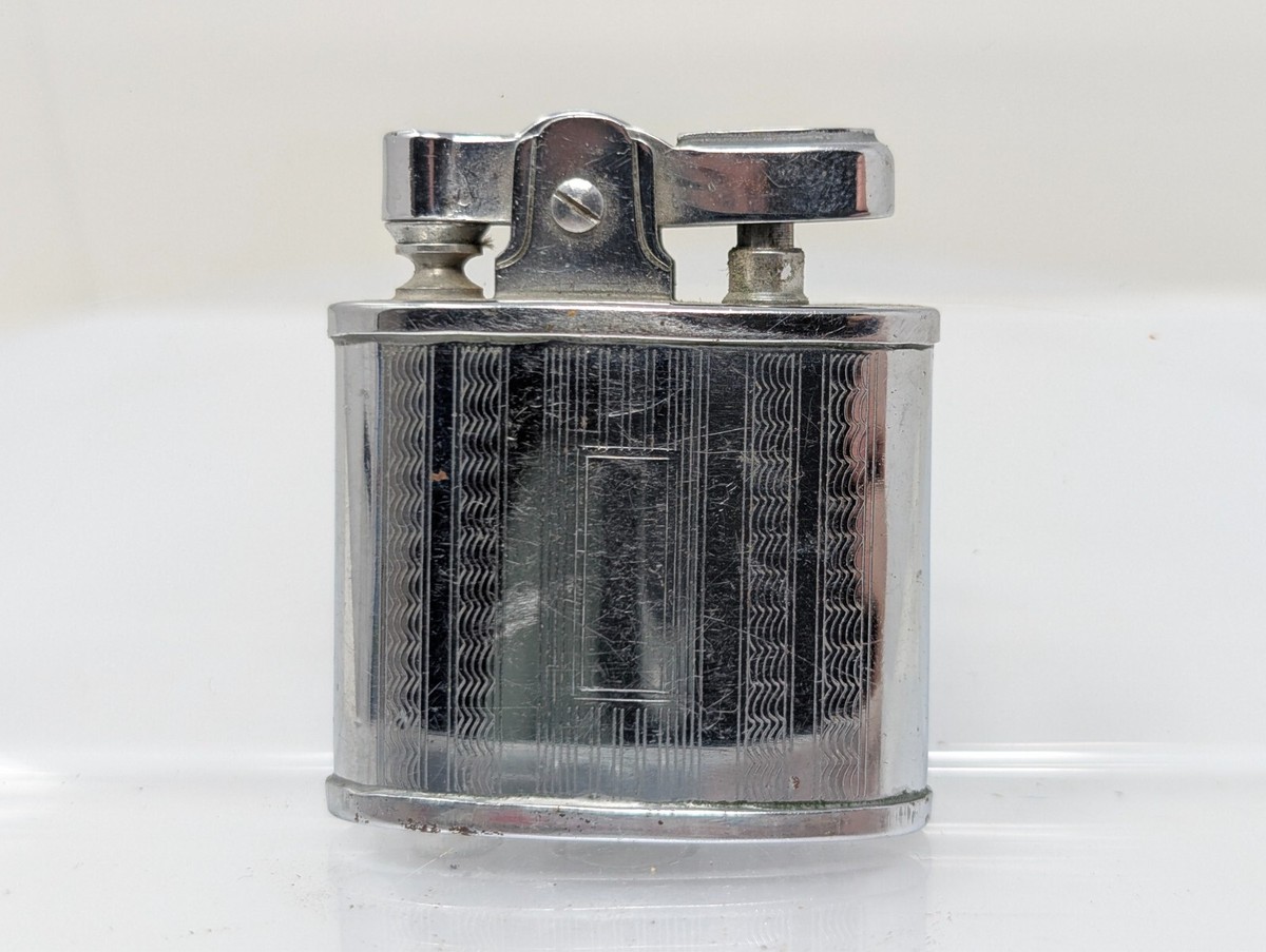 ATC Super DeLuxe Automatic Vintage Push-Button Cigarette Lighter - Etched  Chrome