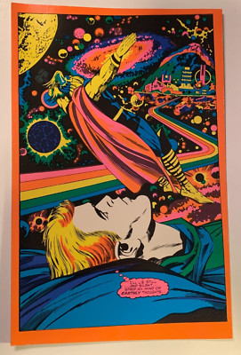 1971 VINTAGE MARVEL COMICS BLACKLIGHT POSTCARD THE THIRD EYE -NICE, 6x9.25'' #146