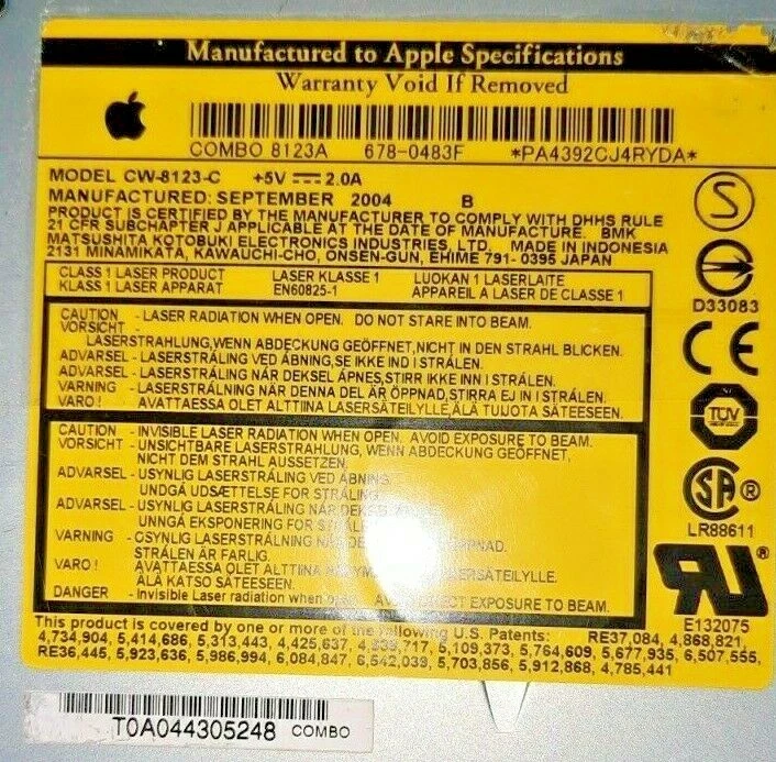 IBM/Apple Combo 8123A, 678-0483F SATA 3.5 CD/DVD Rewriter - Image 2 of 4