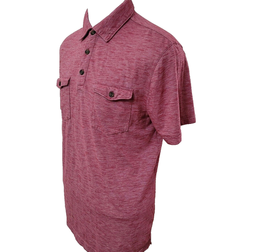 Banana Republic Soft Touch Men's Size L Solid Dark Pink Short Sleeve Polo Shirt