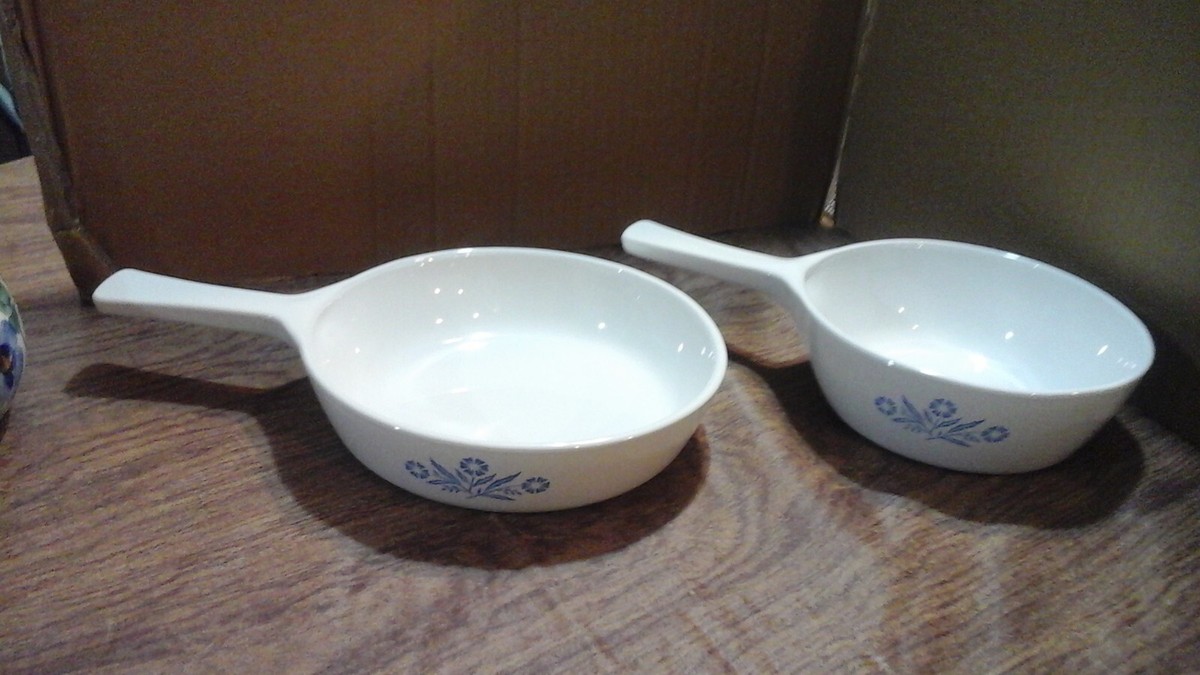 Vintage Corning Ware Blue Cornflower Set of 2 Skillet Pan P-81-B