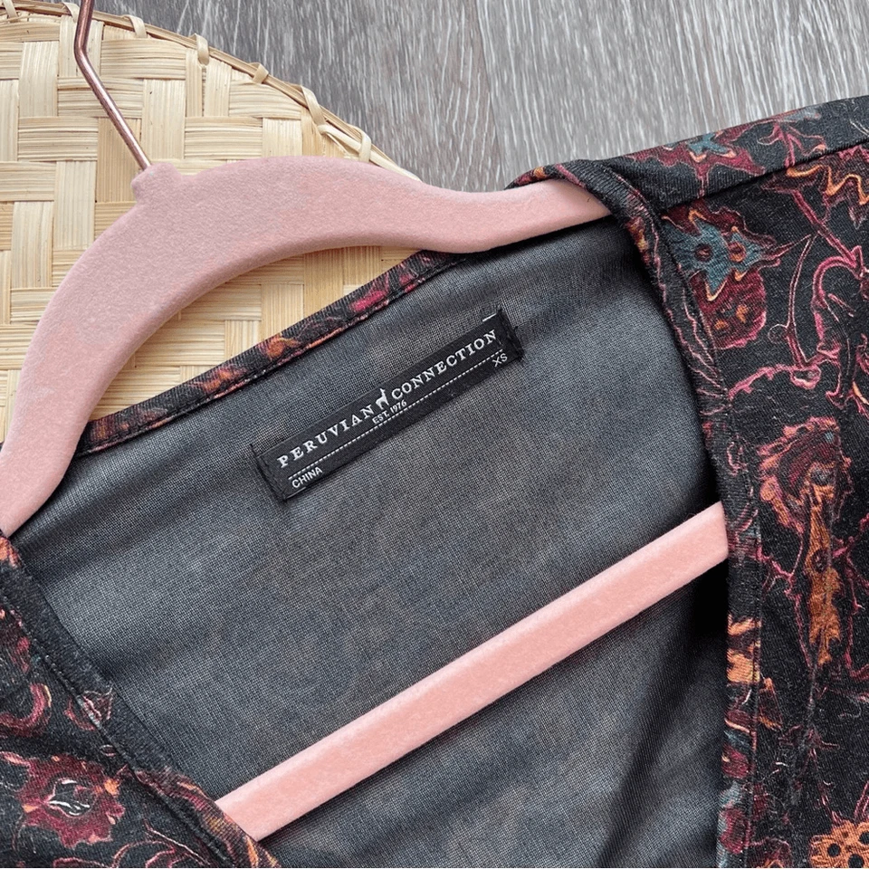 Peruvian connection Eden floral long sleeve midi dress women’s size XS - Image 4 of 4