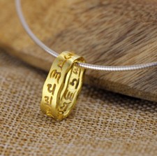 K03 Kette vergoldeter Anhänger Sterling Silber 925 buddhistisch Mantra