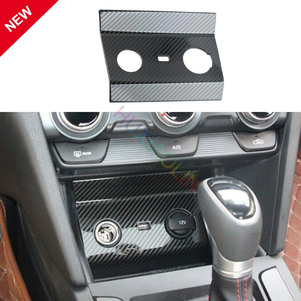 For Hyundai Elantra 2019-2020 Steel Carbon Fiber Cigarette Lighter Storage Box