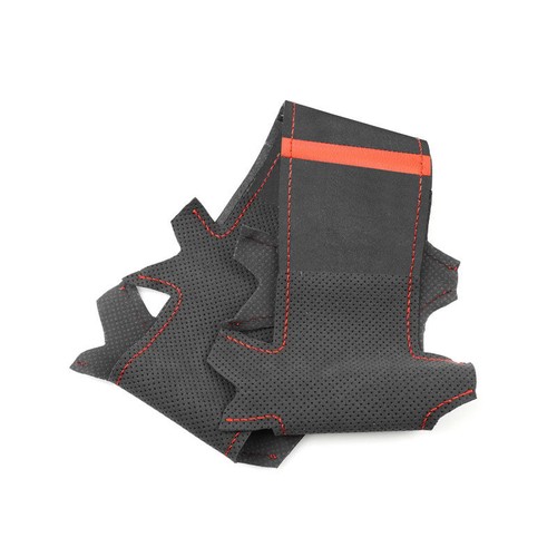 Suede Red-Line Hand Sewing Steering Wheel Cover For Nissan Versa 2011 2012 2013 - Picture 2 of 9