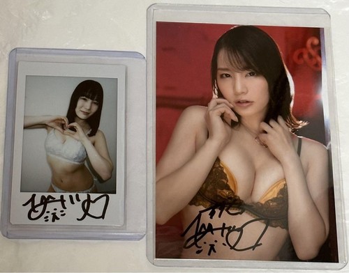 Foto autografiada por Airi Suzumura Instax Cheki firmada actriz ídolo japonés