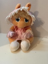 Vintage 1985 Baby Miss Piggy Muppet Babies Hasbro Softies Stuffed Animal Plush