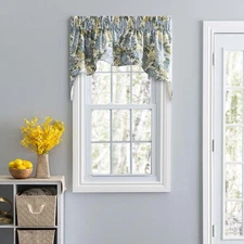 Ellis Hydrangea Classic 3" Rod Pocket Window Empress Lined Swag 70"x28" Blue