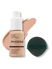 PHOERA Foundation Makeup, Flawless Soft Matte Oil Control Liquid Foundation, Ful
