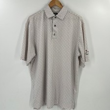FootJoy FJ Mens Golf Polo Shirt Geo Print Short Sleeve Polo Size Large