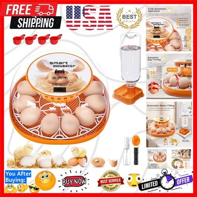12 Egg Incubator with Automatic Egg Turning and Temperature Control, Automati...