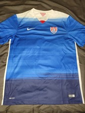 Nike Dri-fit USMNT 2015 Mens Soccer Jersey Size Large Blue White USA