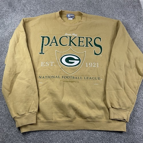 Vintage 90s Lee Sport Green Bay Packers Sweatshirt Men M Yellow Gold NFL Nutmeg