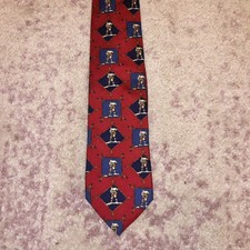 Vintage Polo Ralph Lauren Chaps Neck Dress Tie Hockey Players Sticks Red Blue