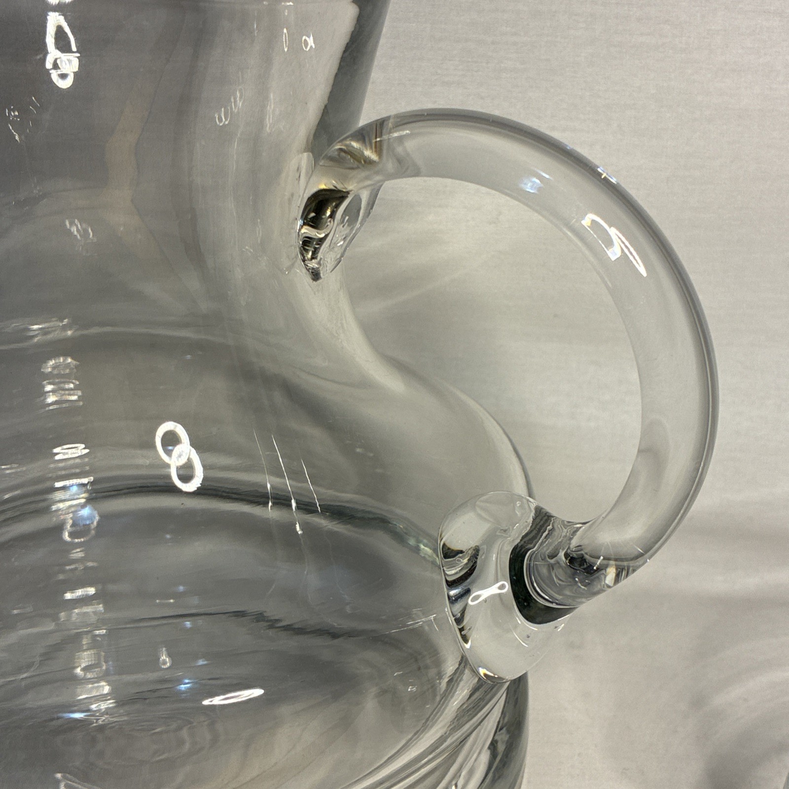 Pitcher And 6 Glasses /Tumblers Vtg. Hand Blown In Italy Never used Clear Glass