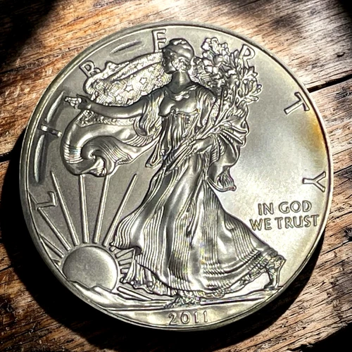 2011 TONED American Silver Eagle 1 oz Dollar Uncirculated BU Coin Lot D1-275