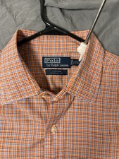 Polo Ralph Lauren Men's Curham Custom Fit Orange/Blue Button Down Size XL