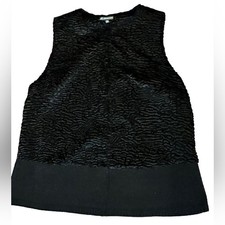 Adrianna Papell Black Sweater Vest with Faux Fur Curly Lamb and Sweater 1X