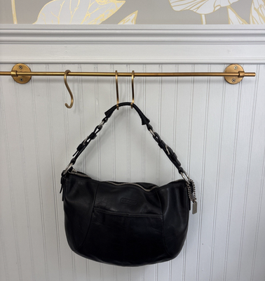 Vintage | Coach Soho Hobo Shoulder Bag Black H0882-12683 Silver