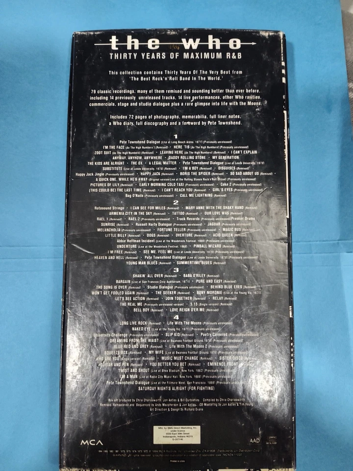 The Who,thirty Years Of Maximum R&B 4 CD Boxed Set - Image 2 of 4