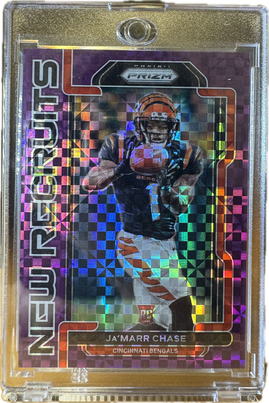 2021 Panini Prizm New Recruits Ja'Marr Chase #NR-7 Purple Power Prizm /49 (RC)
