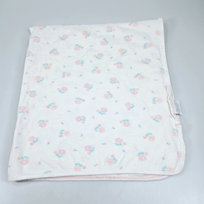 Carters Classic Collection Pink Roses Flowers Cotton Receiving Blanket Lovey 
