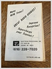 Electron Processing Radio Scanner Catalog 93-6B 1993 Improve Reception Radios