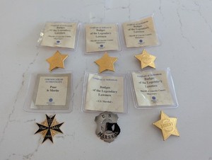 6 American Mint Miniature Badge & Medal Lot Legendary Lawmen & Pour le Mérite