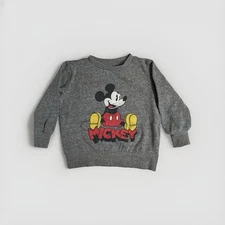 Disney Mickey Mouse Sweatshirt Toddler Size 2T/24m Gray Sweater Unisex Pullover