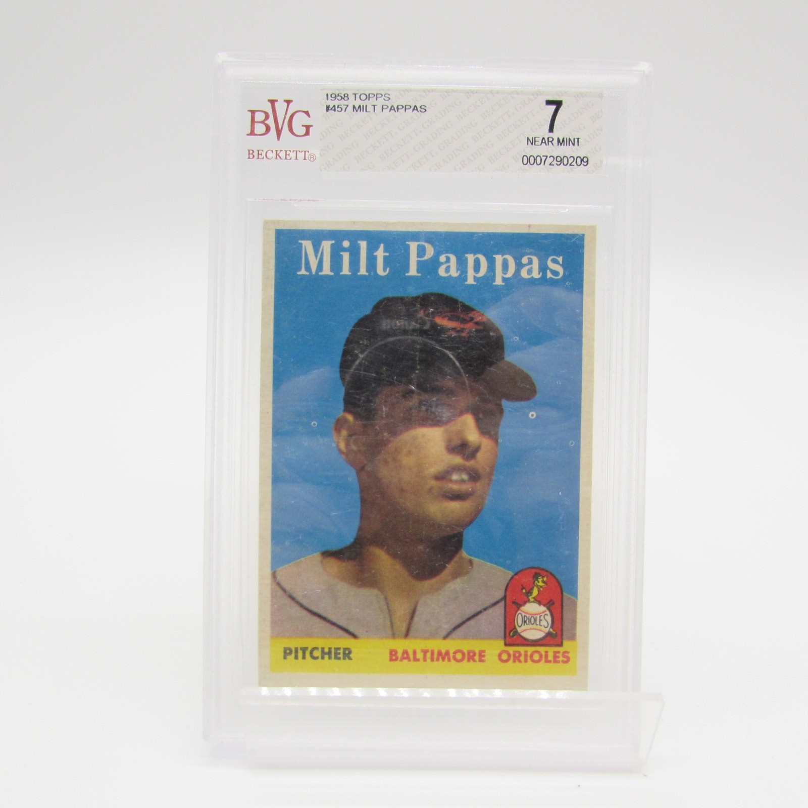 1958 Topps #457 Milt Pappas Baltimore Orioles BVG 7 NM