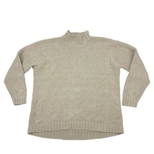Vintage Ralph Lauren LRL Hand Knit Cable Silk Linen Cotton Sweater Fisherman L