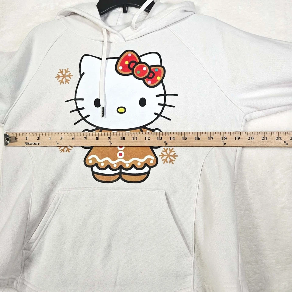 Sudadera con Capucha Tek Gear Hello Kitty Gráfica Para Mujer Manga Larga Mediana Blanca Foto 2 de 4