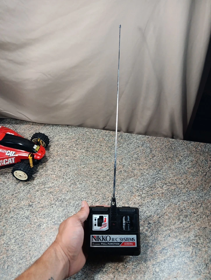 Vintage VTG 1985 Nikko Red Turbo Alley CAT 88 RC Car 2 Channel 49.860 MHz Tested - Image 3 of 4