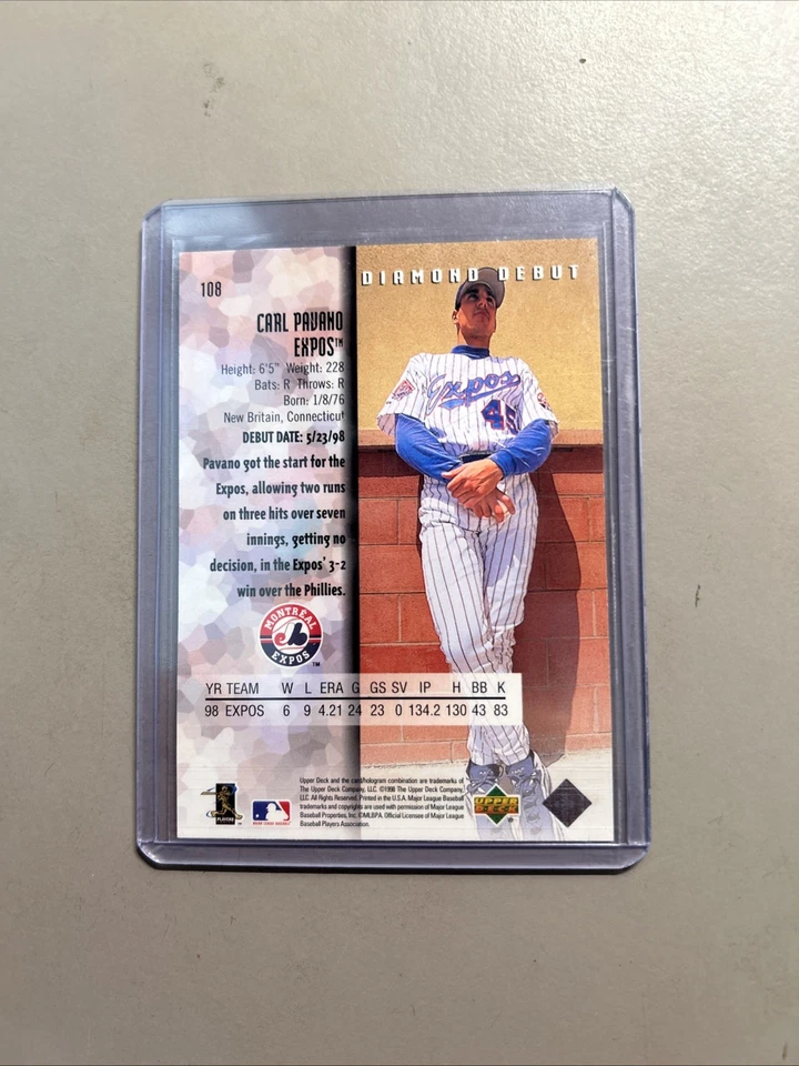 1999 Upper Deck Black Diamond - Diamond Debut Carl Pavano #108 - Image 2 of 2