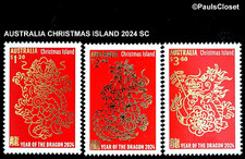 AUS CHRISTMAS ISLD 2024 SC 641-3 LUNAR NEW YR OF DRAGON MNH VF